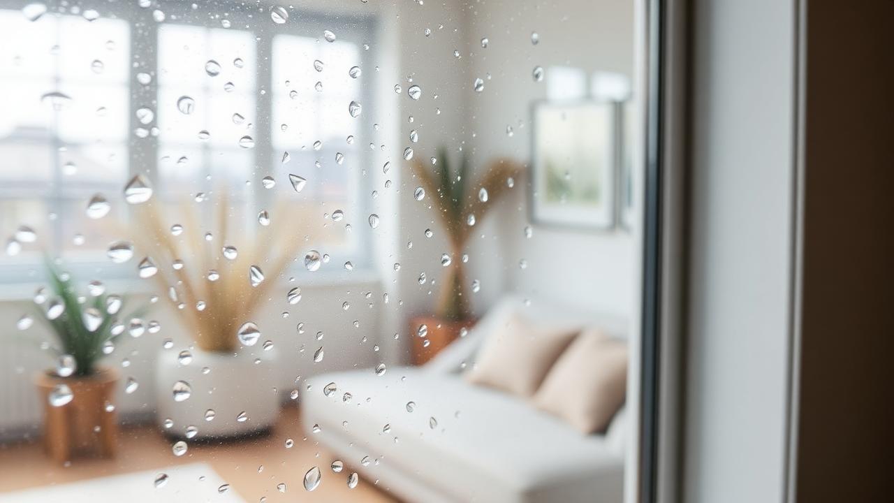 Condensation droplets on a domestic window